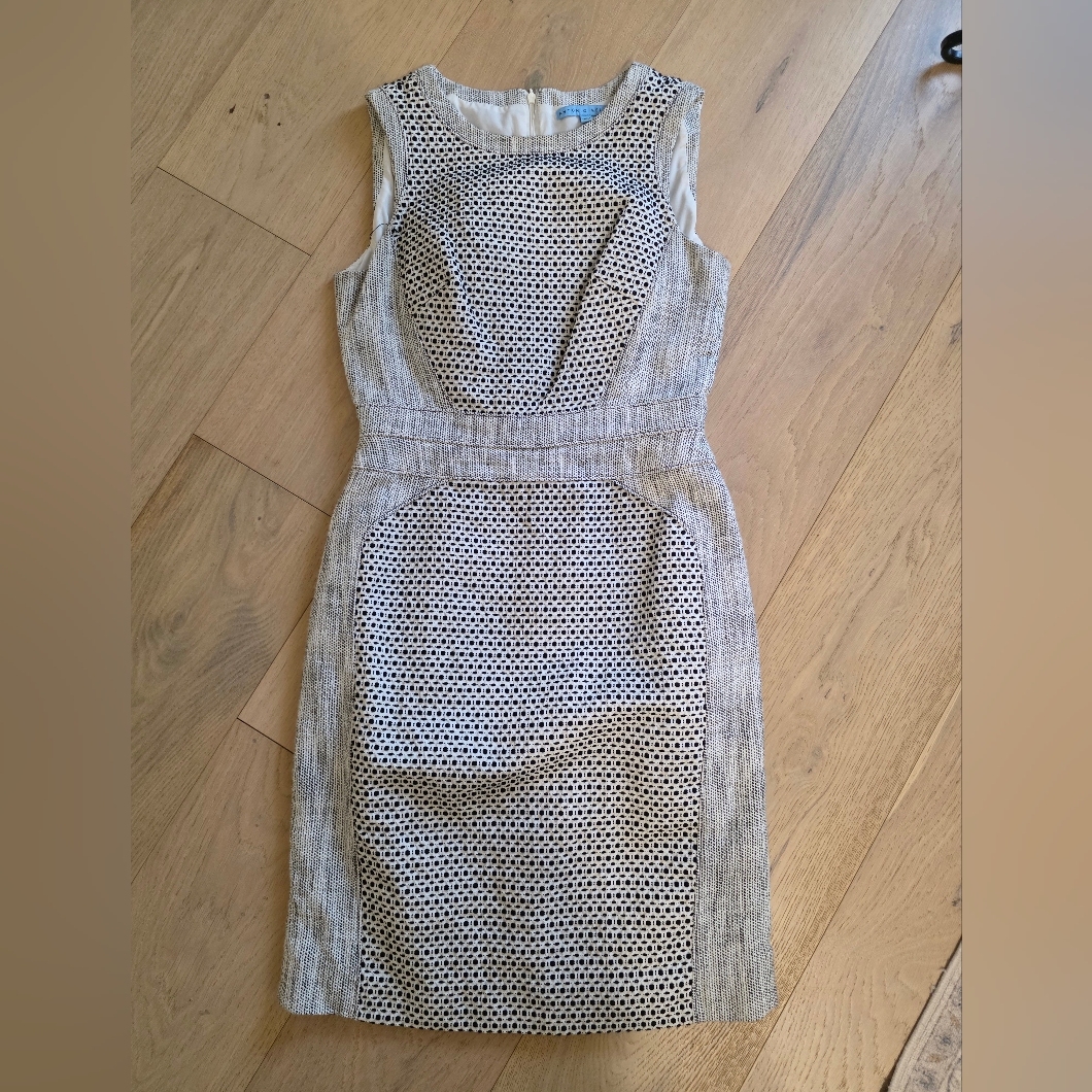 Antonio Melani Black And White Patterned Tweed Dress
